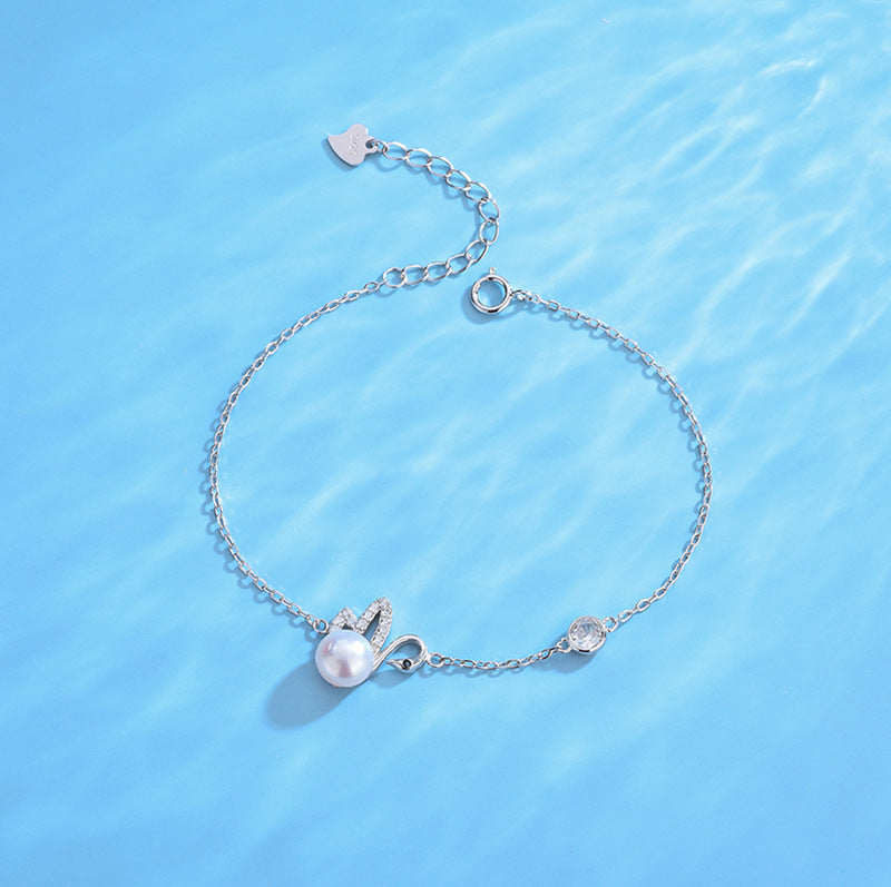 Elegant Swan Pearl Bracelet Setting-DIY Jewelry Setting Supply - Feliz Pearl 