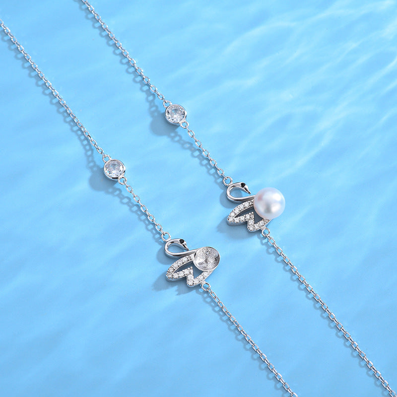Elegant Swan Pearl Bracelet Setting-DIY Jewelry Setting Supply - Feliz Pearl 