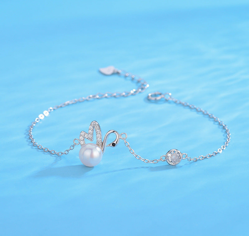 Elegant Swan Pearl Bracelet Setting-DIY Jewelry Setting Supply - Feliz Pearl 