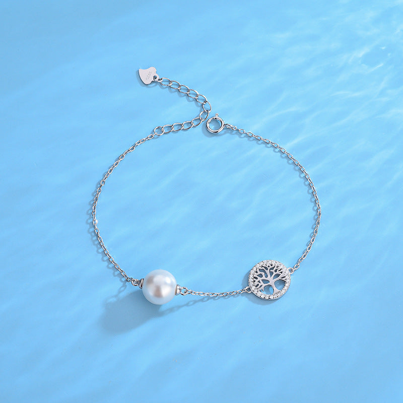 Tree of Life Pearl Bracelet Setting-Women Silver Jewelry Setting - Feliz Pearl 