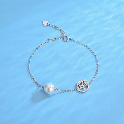 Tree of Life Pearl Bracelet Setting-Women Silver Jewelry Setting - Feliz Pearl 