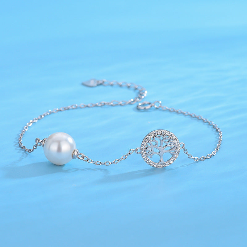 Tree of Life Pearl Bracelet Setting-Women Silver Jewelry Setting - Feliz Pearl 