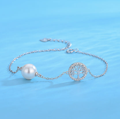 Tree of Life Pearl Bracelet Setting-Women Silver Jewelry Setting - Feliz Pearl 