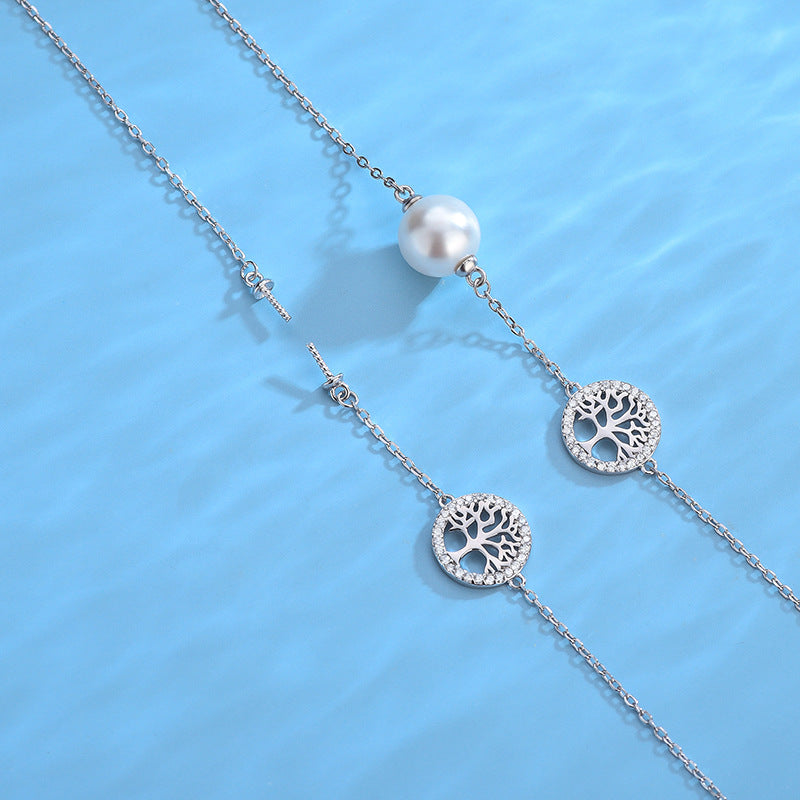 Tree of Life Pearl Bracelet Setting-Women Silver Jewelry Setting - Feliz Pearl 