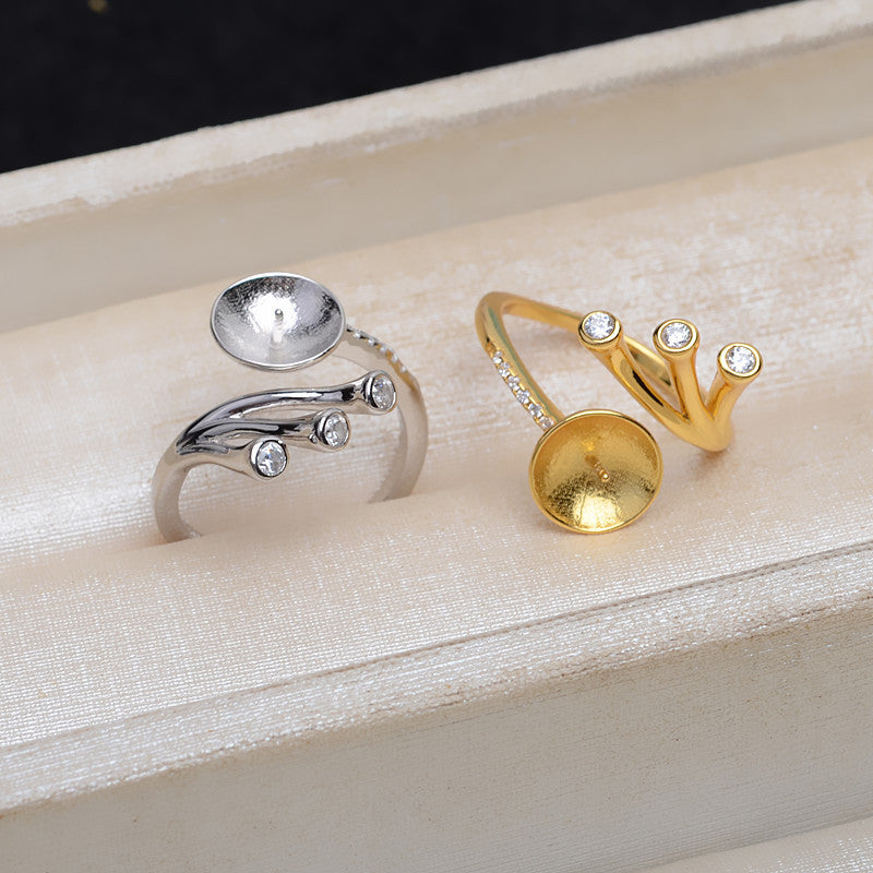 S925 Silver Daily Women Pearl Ring Setting-Feliz Pearl - Feliz Pearl 
