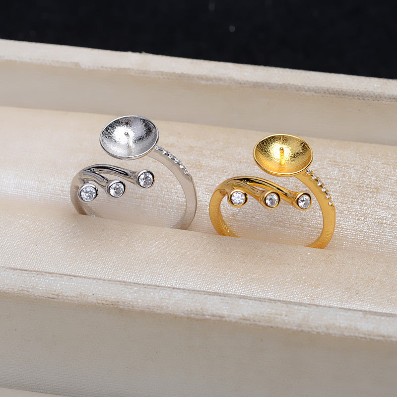S925 Silver Daily Women Pearl Ring Setting-Feliz Pearl - Feliz Pearl 
