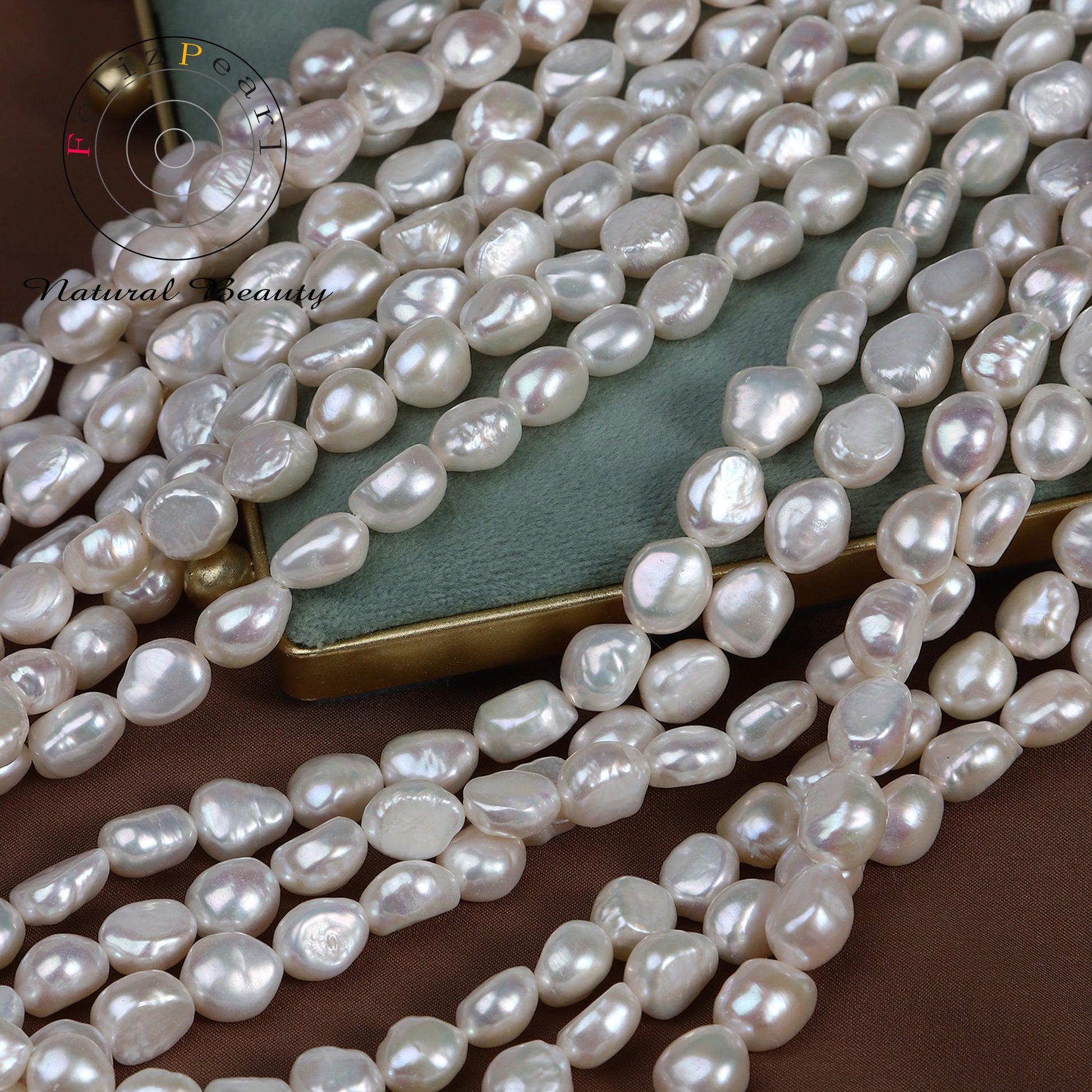 white baroque pearl strand