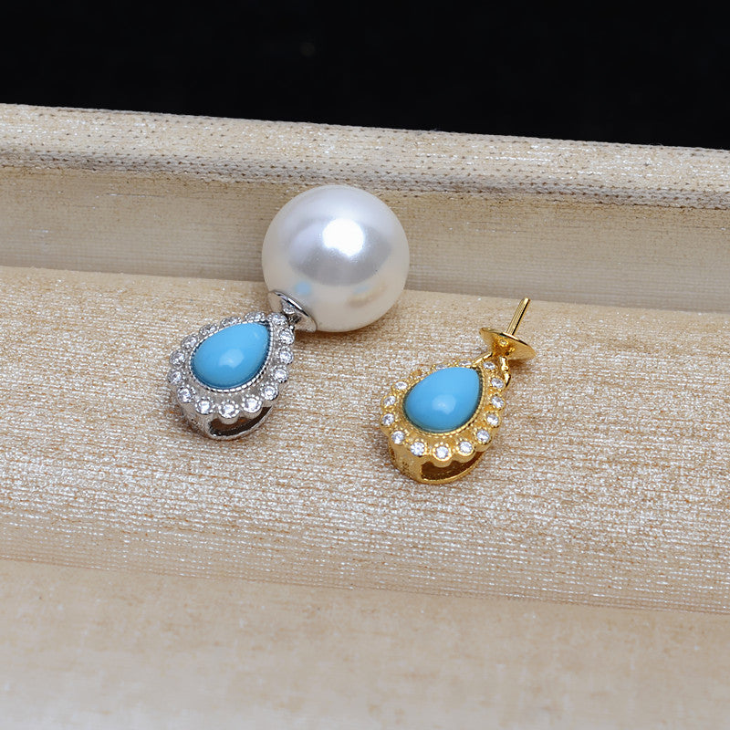 Artificial Gemstone Pearl Pendant Setting- S925 Sterling Silver - Feliz Pearl 