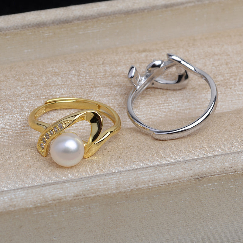 New Design CZ Heart Pearl Ring Mounting for Jewelry Making - Feliz Pearl 