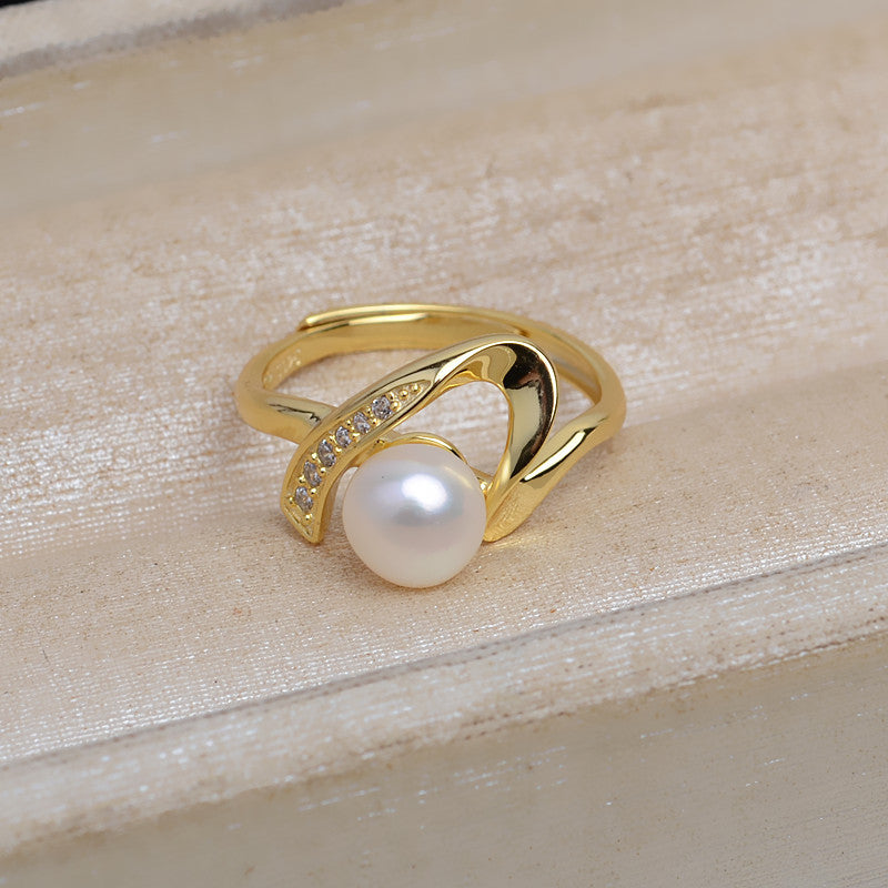 New Design CZ Heart Pearl Ring Mounting for Jewelry Making - Feliz Pearl 