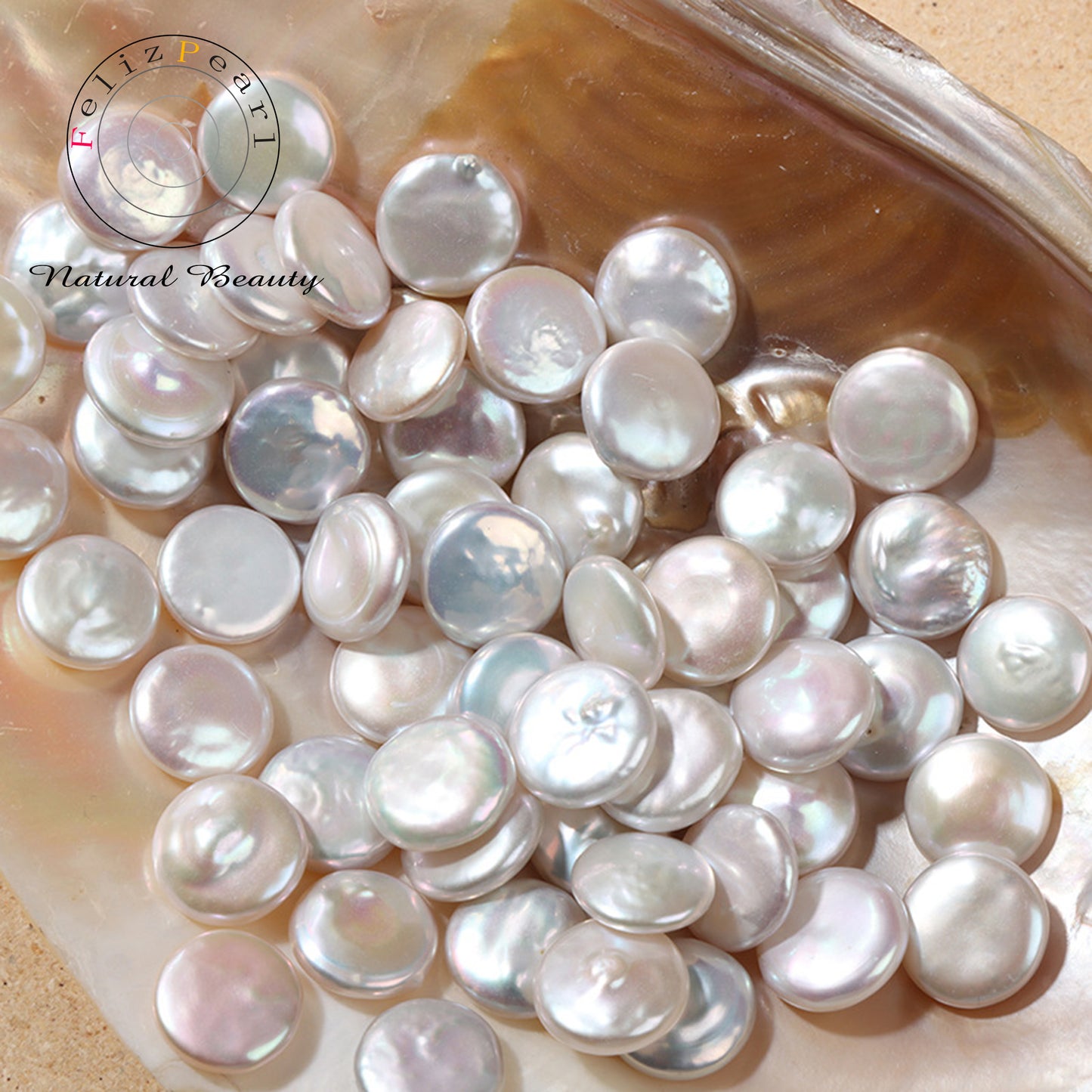 12-13mm Coin Shape Baroque Loose Pearls Freshwater Pearl Wholesale