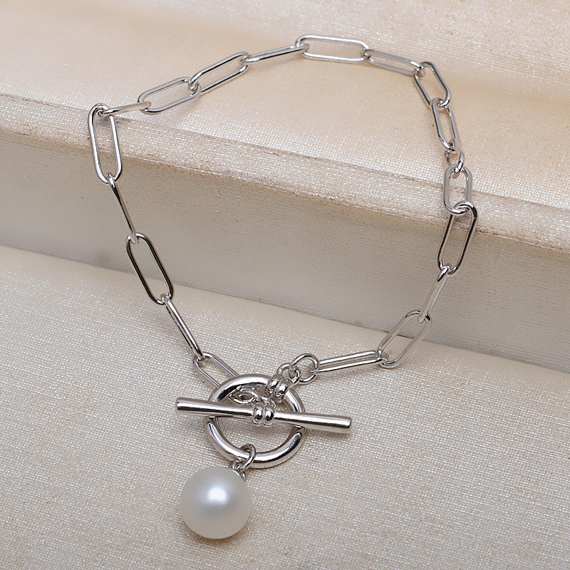 S925 Sterling Silver OT Clasp Thick Chain Pearl Bracelet Mounting - Feliz Pearl 