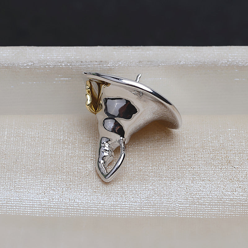 Silver Halloween Witch Hat Pearl Pendant Setting