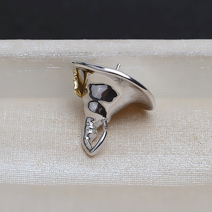 Silver Halloween Witch Hat Pearl Pendant Setting