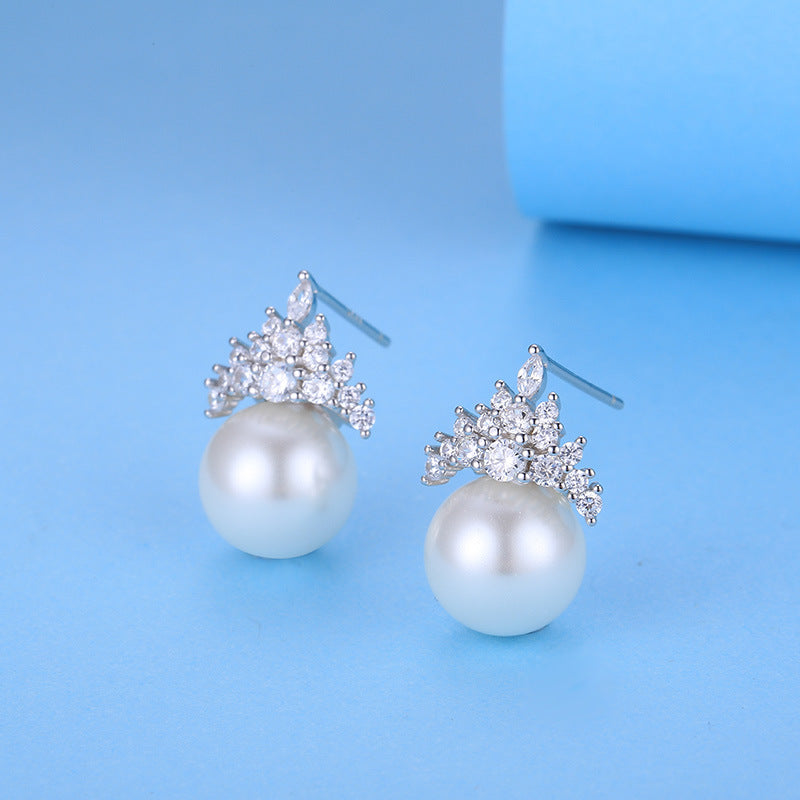 Ice Queen Pearl Earring Settings-Jewelry Setting Supplier - Feliz Pearl 