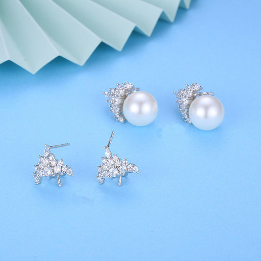 Ice Queen Pearl Earring Settings-Jewelry Setting Supplier - Feliz Pearl 