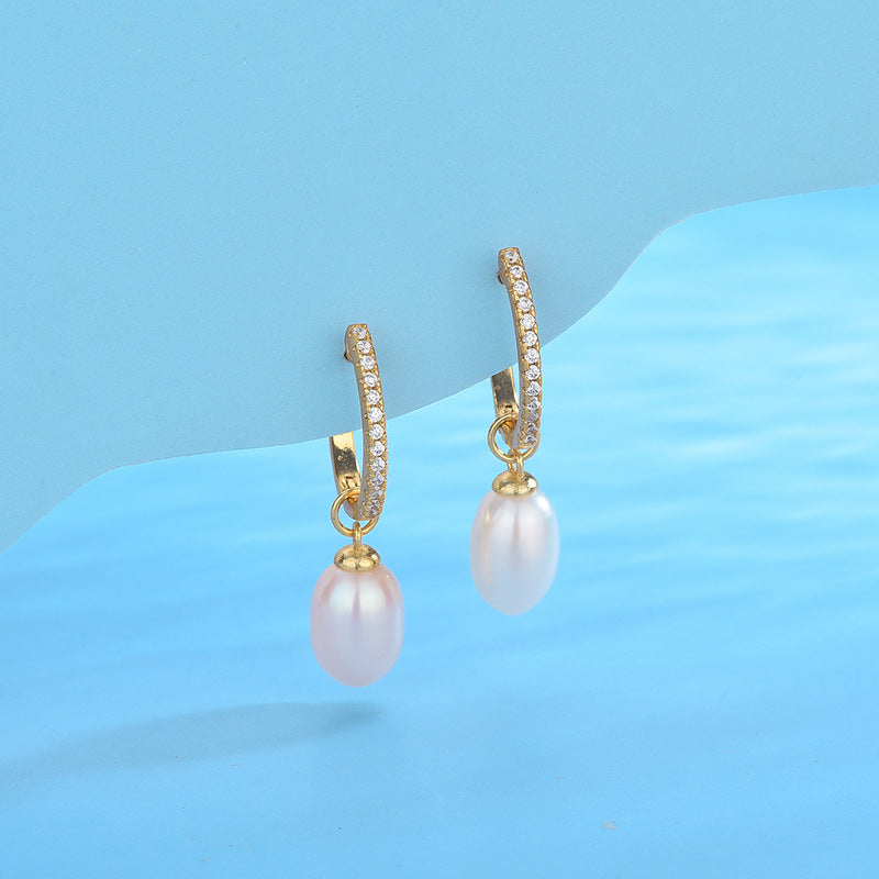 DIY Pearl Huggie Earring Settings-S925 Sterling Silver - Feliz Pearl 