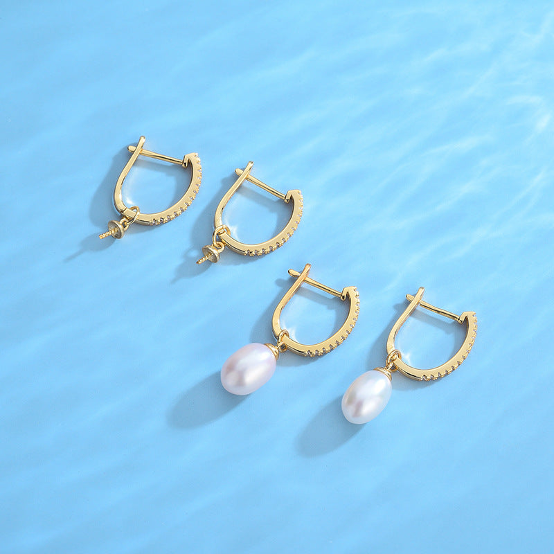 DIY Pearl Huggie Earring Settings-S925 Sterling Silver - Feliz Pearl 