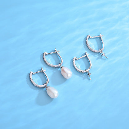 DIY Pearl Huggie Earring Settings-S925 Sterling Silver - Feliz Pearl 