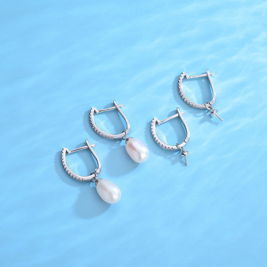 DIY Pearl Huggie Earring Settings-S925 Sterling Silver - Feliz Pearl 