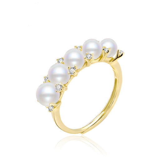 S925 Sterling Silver Multi Pearls Ring Setting-Feliz Pearl - Feliz Pearl 