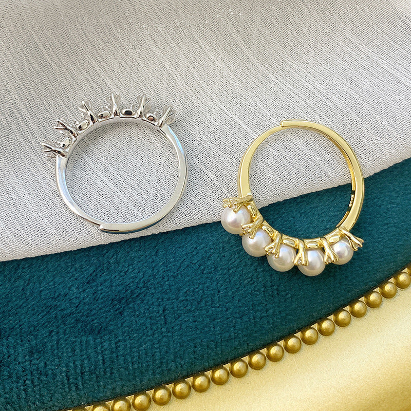 S925 Sterling Silver Multi Pearls Ring Setting-Feliz Pearl - Feliz Pearl 