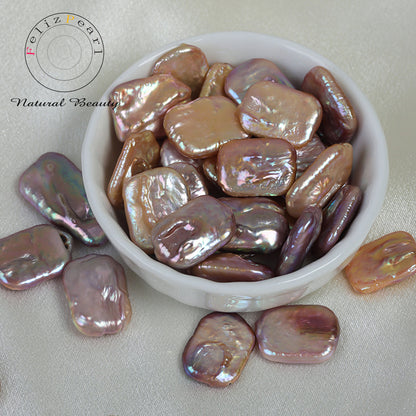 14x19mm Natural Coloor Freshwater Rectangle Shape Baroque Pearls