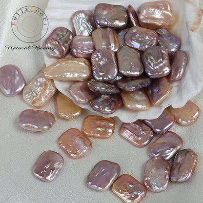 14x19mm Natural Coloor Freshwater Rectangle Shape Baroque Pearls