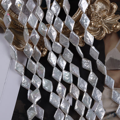 8-9mm Diamond Shape Baroque Pearl Strands - Feliz Pearl 