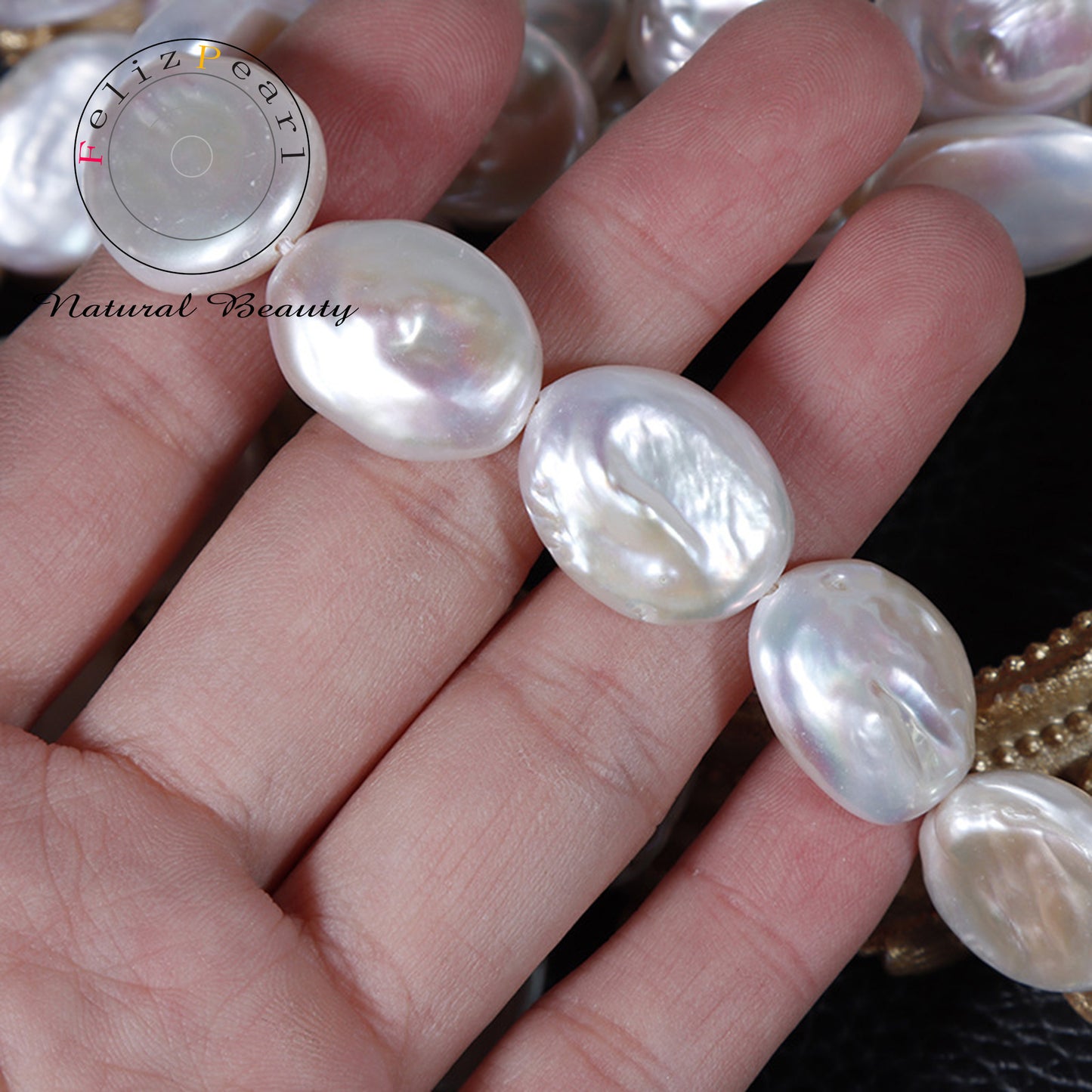 baroque pearl strands
