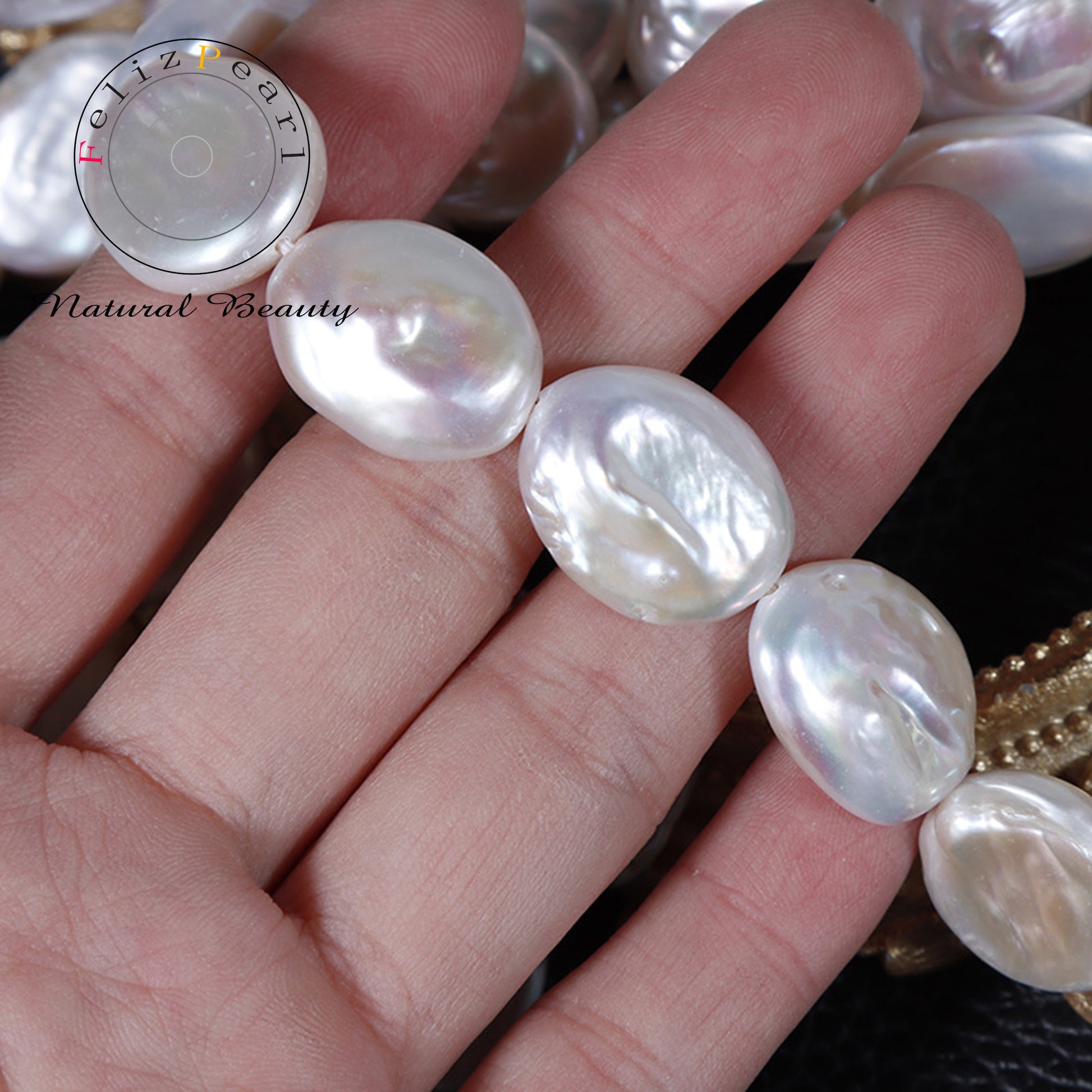 baroque pearl strands