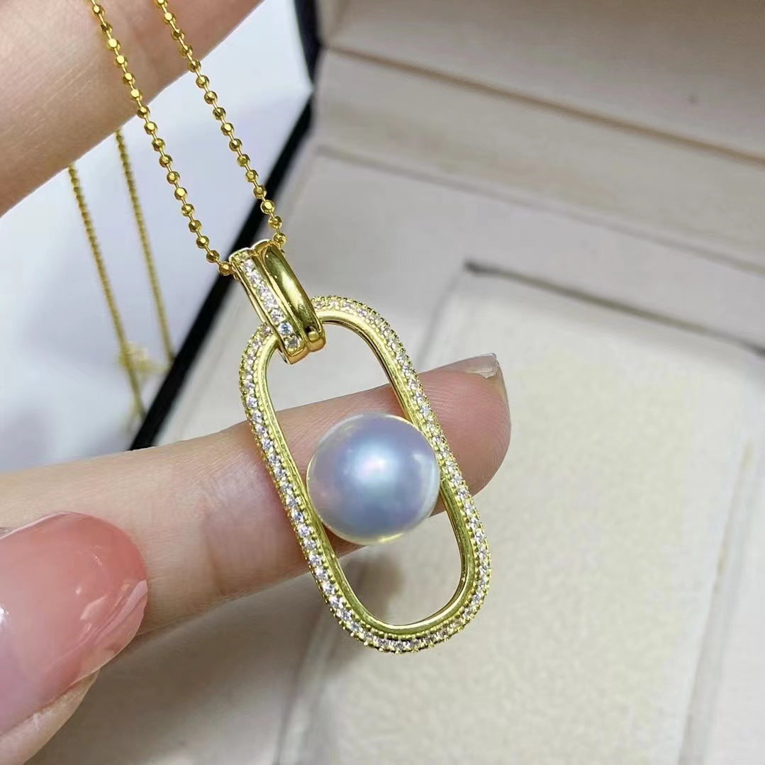Luxury Pearl Pendant S925 Sterling Silver Paper Clip Pearl Jewelry - Feliz Pearl 