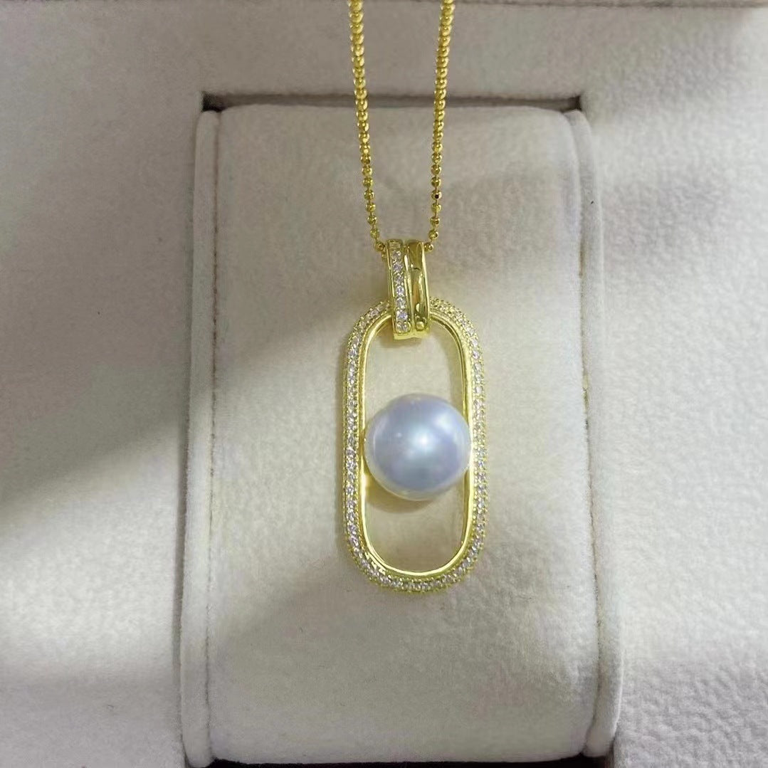 Luxury Pearl Pendant S925 Sterling Silver Paper Clip Pearl Jewelry - Feliz Pearl 