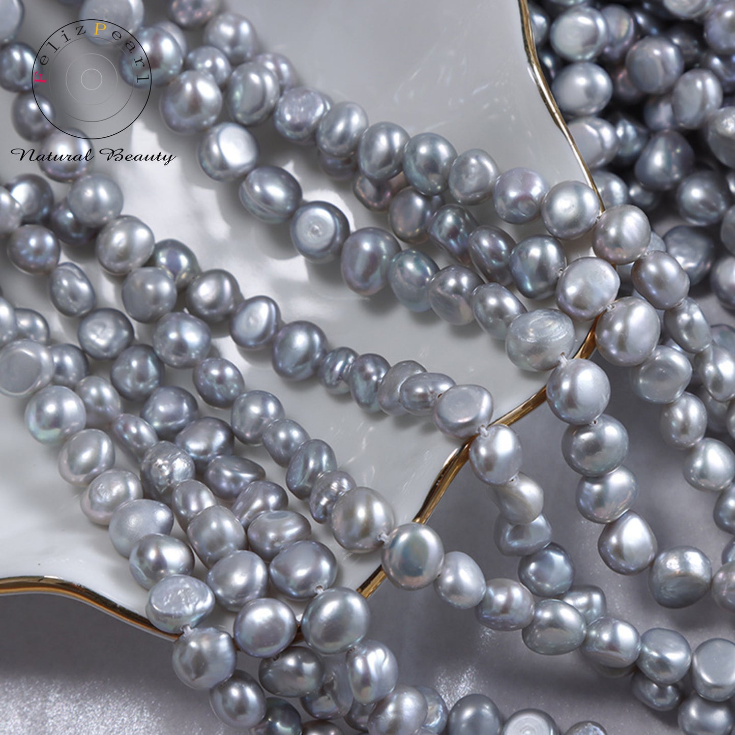 grey baroque pearl strand