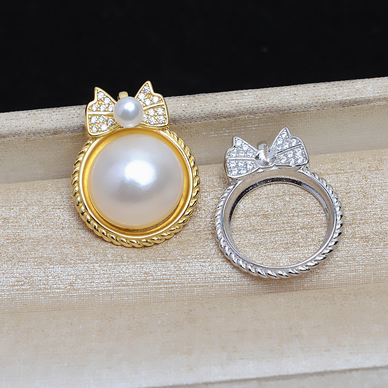 Wholesale Mabe Bow Tie Pearl Pendant Setting- Feliz Pearl - Feliz Pearl 