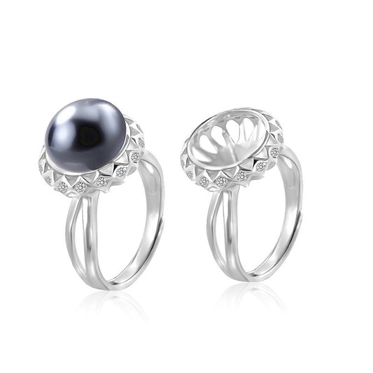 S925 Sterling Silver CZ Pearl Ring Setting-Pearl Jewelry DIY - Feliz Pearl 