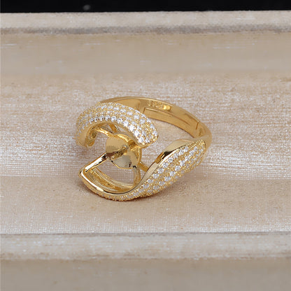 Luxury S925 Silver CZ Pearl Ring Setting-Pearl Jewelry Mountings - Feliz Pearl 
