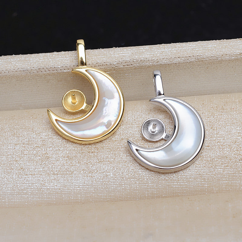 Wholesale Moon& Star Pearl Pendant Setting-S925 Sterling Silver - Feliz Pearl 