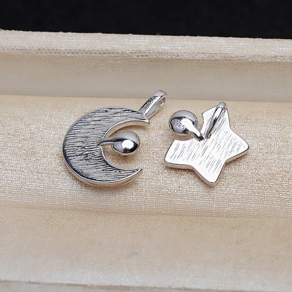 Wholesale Moon& Star Pearl Pendant Setting-S925 Sterling Silver - Feliz Pearl 