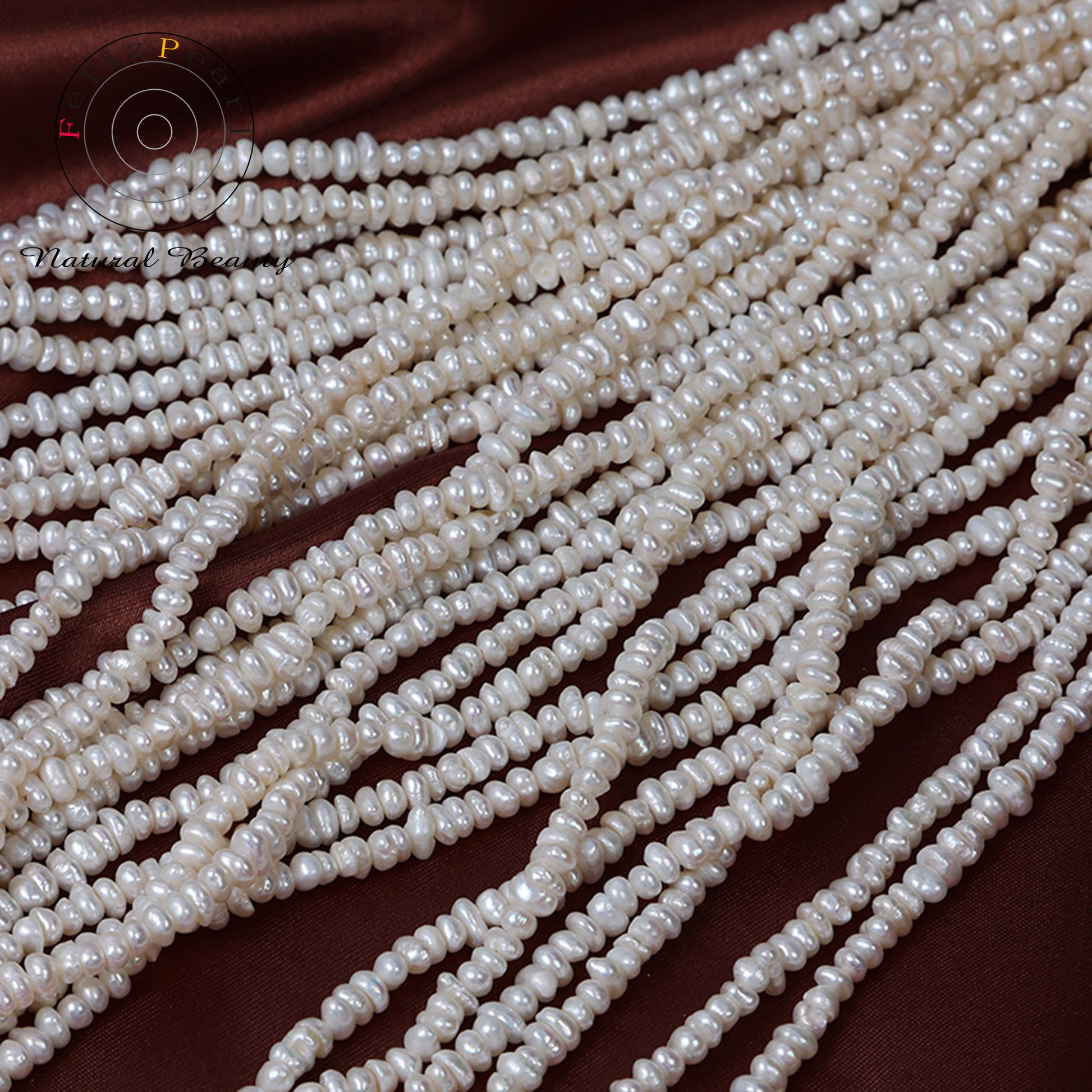 Button shape baroque pearl strand
