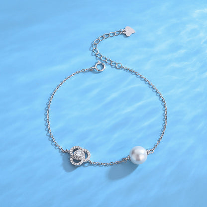 Sterling Silver Flower Pearl Bracelet Setting-Feliz Pearl - Feliz Pearl 