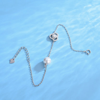Sterling Silver Flower Pearl Bracelet Setting-Feliz Pearl - Feliz Pearl 