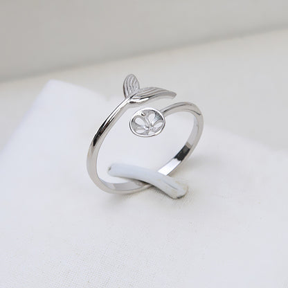 Chic Mermaid Tail Design  Pearl Ring Setting-S925 Sterling Silver