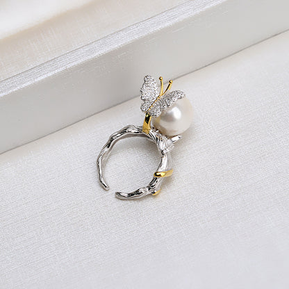 Wholesale Silver CZ Butterfly Pearl Jewelry Mounting Set