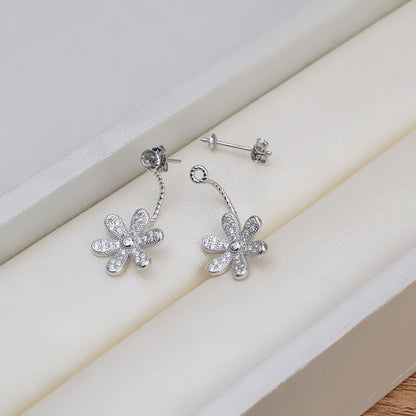 Lovely Flower Pearl Ring Mounting Set-S925 Sterling Silver