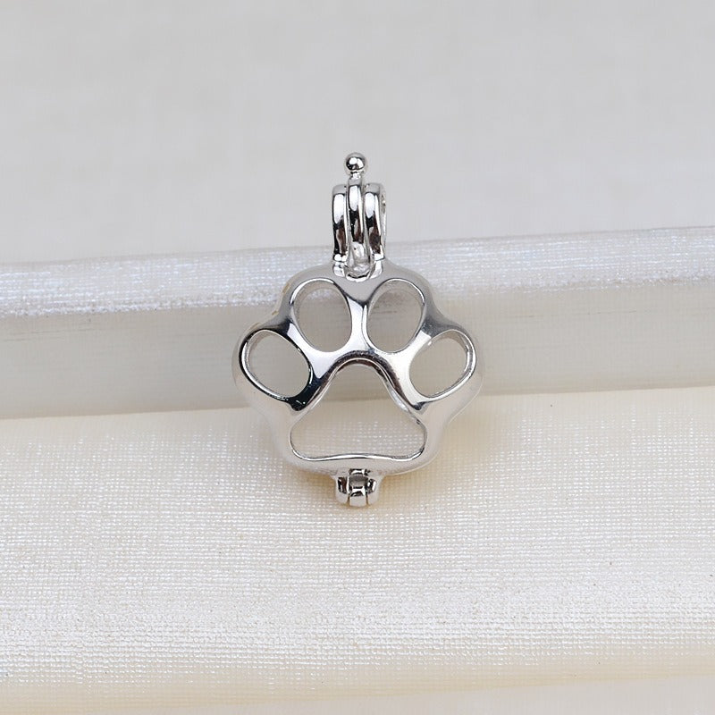 S925 Silver Animal Paw Pearl Cage Pendant - Feliz Pearl 