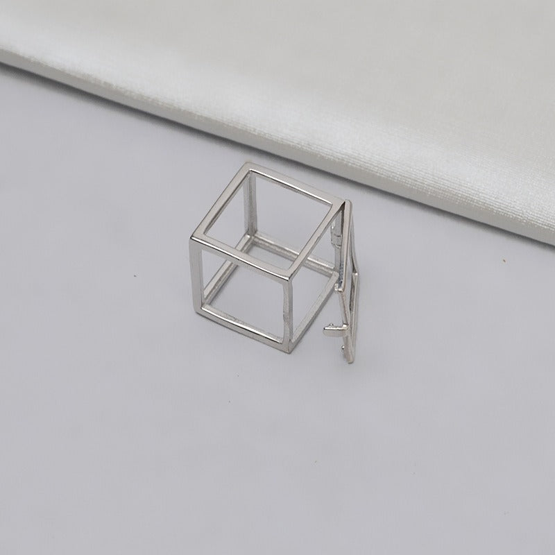 Wholesale S925 Silver Square Cube Pearl Cage Pendant - Feliz Pearl 