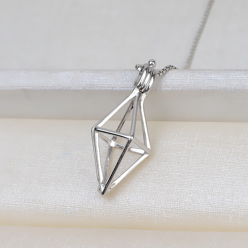 Wholesale S925 Silver Diamond Pearl Cage Pendant - Feliz Pearl 