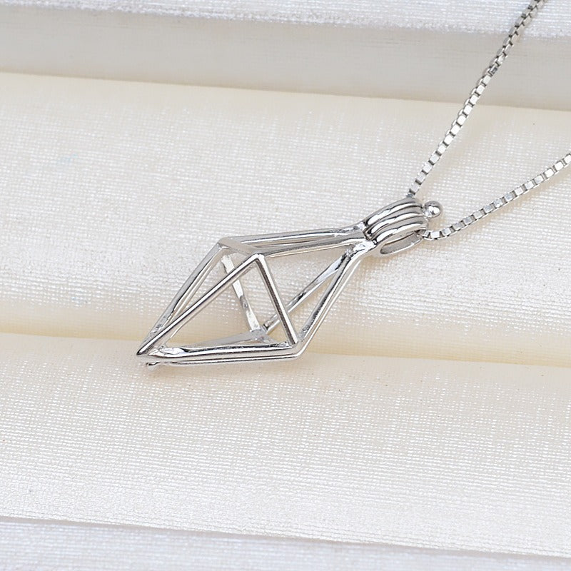 Wholesale S925 Silver Diamond Pearl Cage Pendant - Feliz Pearl 