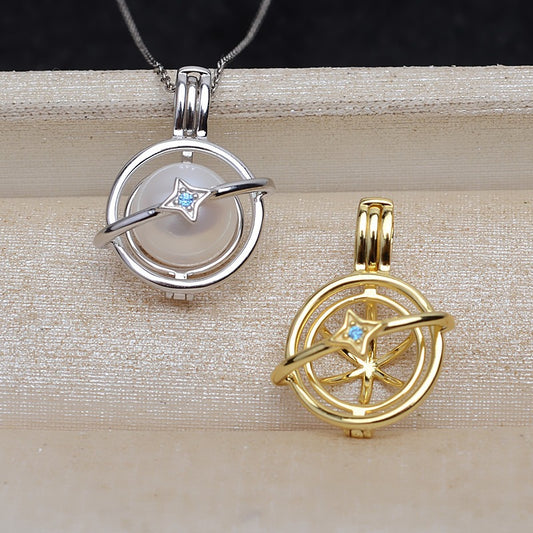 Silver Universal Pearl Cage Pendant-Feliz Pearl - Feliz Pearl 